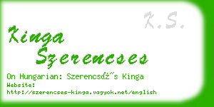 kinga szerencses business card